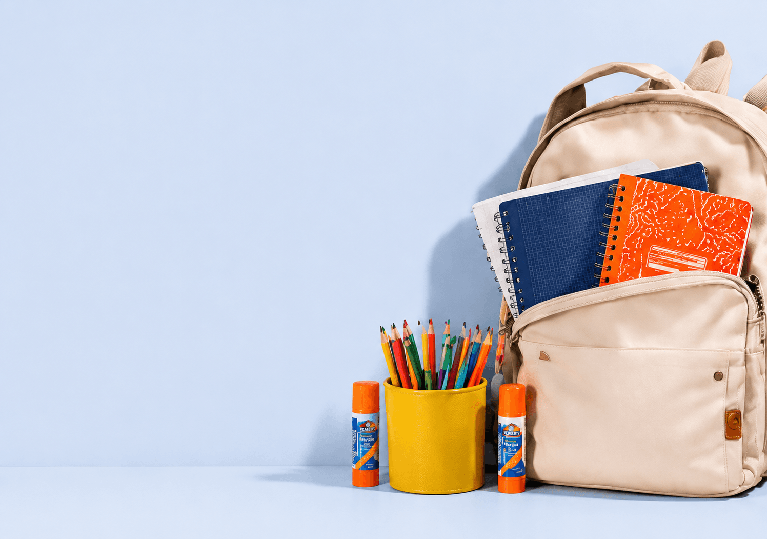 Elementary backpack with supplies